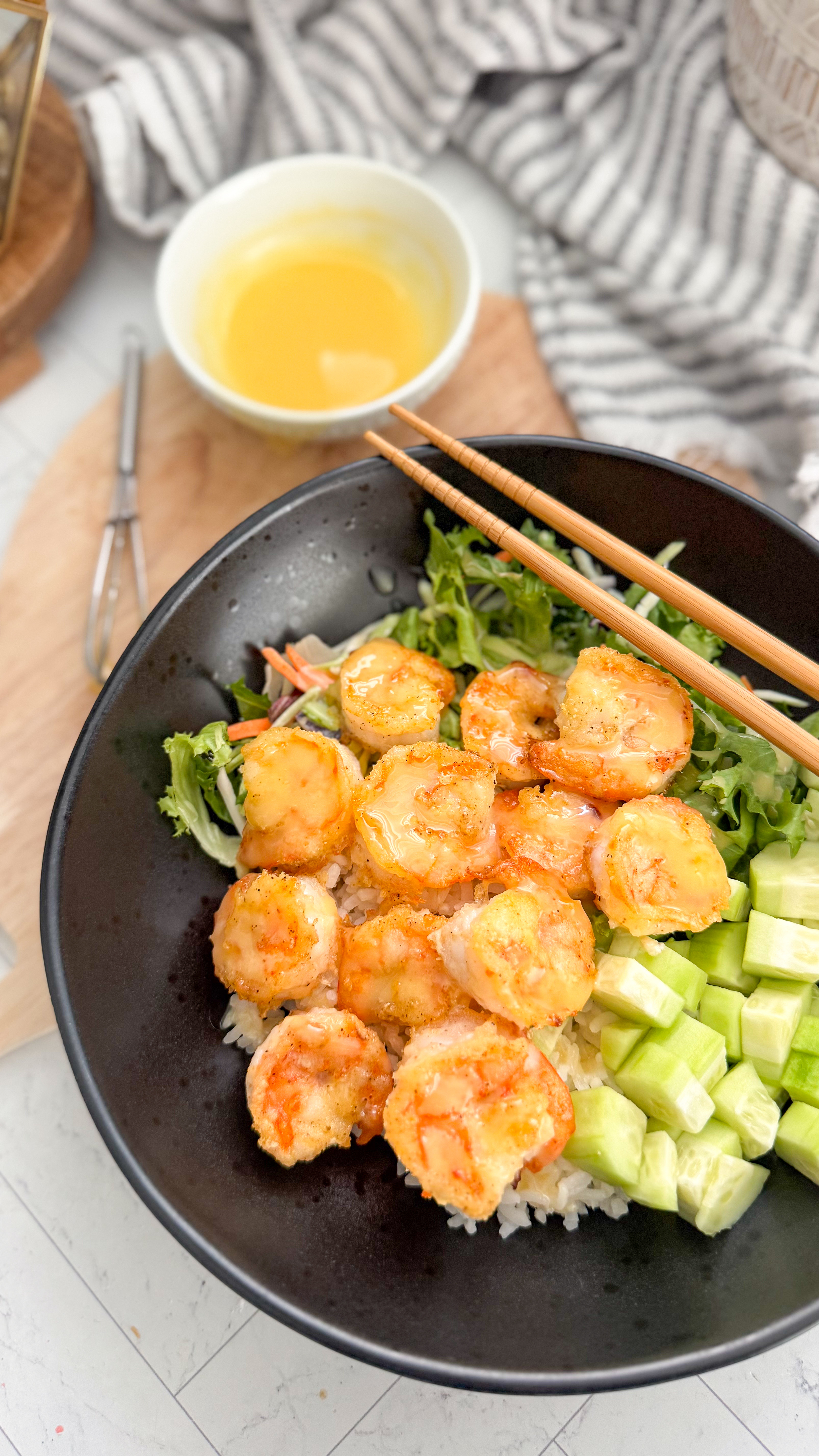 Easy Sugar-Free Honey Shrimp Bowl